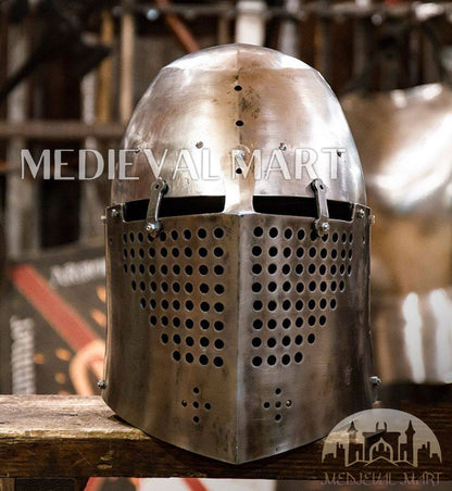 MEDIEVALMART 14th-Century Gothic European knight Modern Fighting Samson Helmet for IMCF