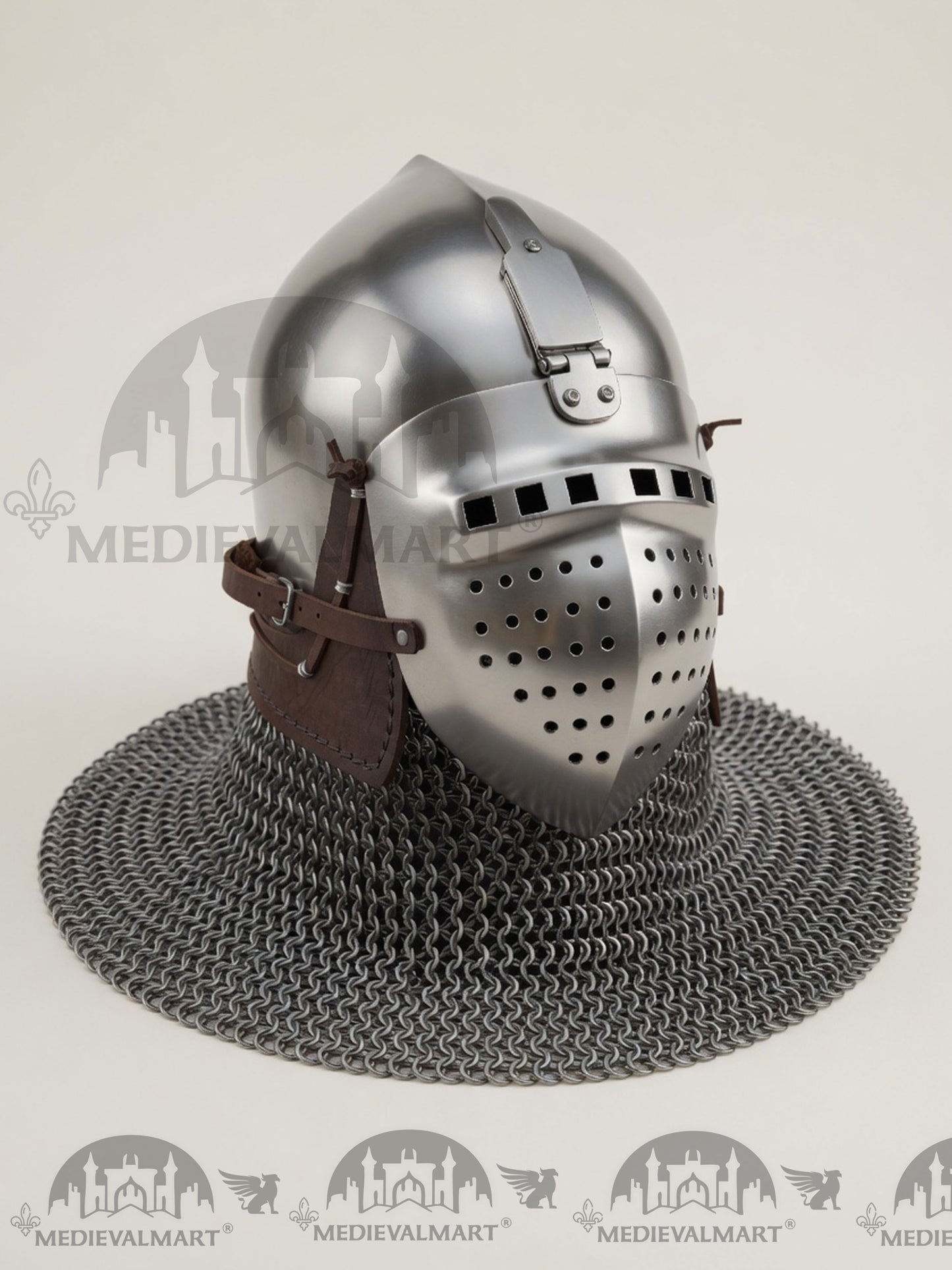 MEDIEVALMART 14th-Century Medieval LOB Nurnberg Klappvisor Combat Helmet