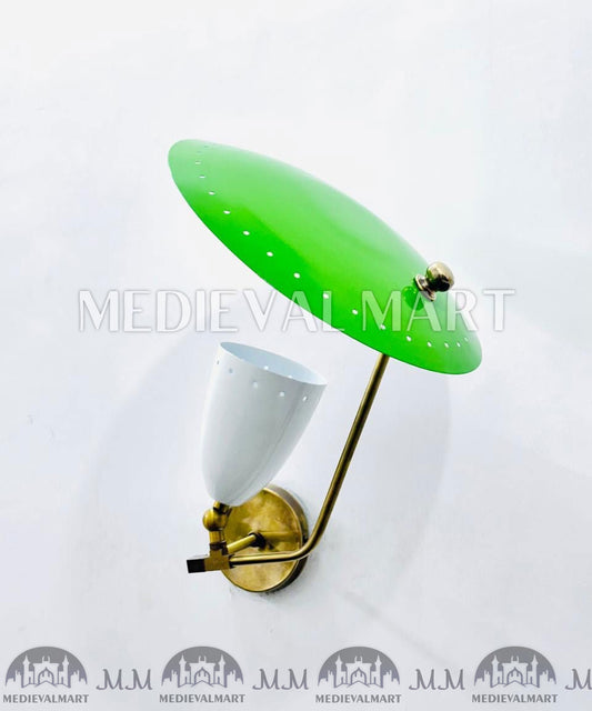MEDIEVALMART Handmade Custom Brass Wall Lamp: Mid-Century Modern Sconce
