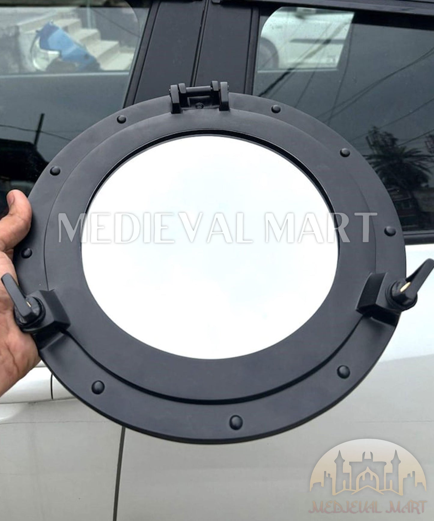 MEDIEVALMART Shiny Gold Finish Maritime Ship Porthole