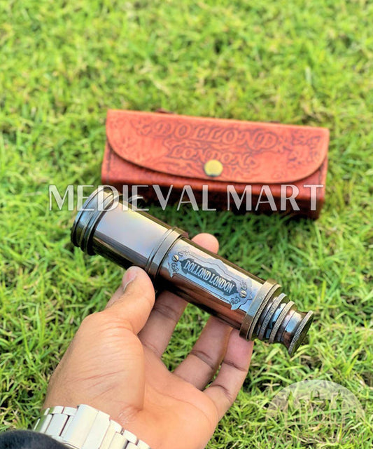 MEDIEVALMART Personalized Brass Spyglass Telescope Sailors & Maritime Collectors Nautical Decor