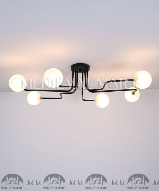 MEDIEVALMART Minimal Mid Century Light, Elongated Lamp, Ceiling Light Fixture