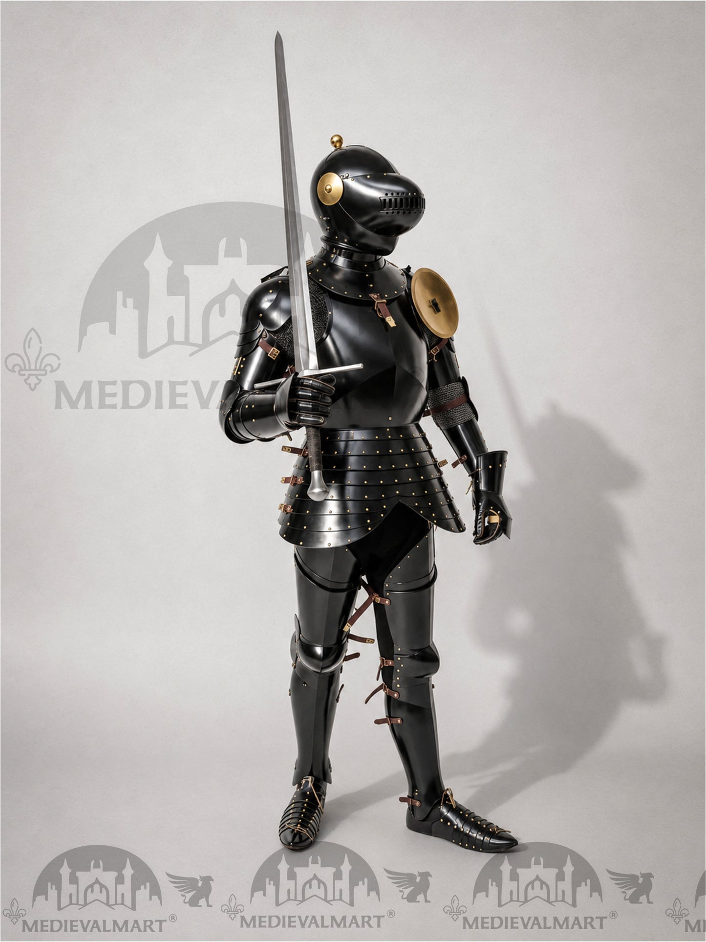 MEDIEVALMART Medieval Knight Katernbrust Full Body Armor Set W/H Sword