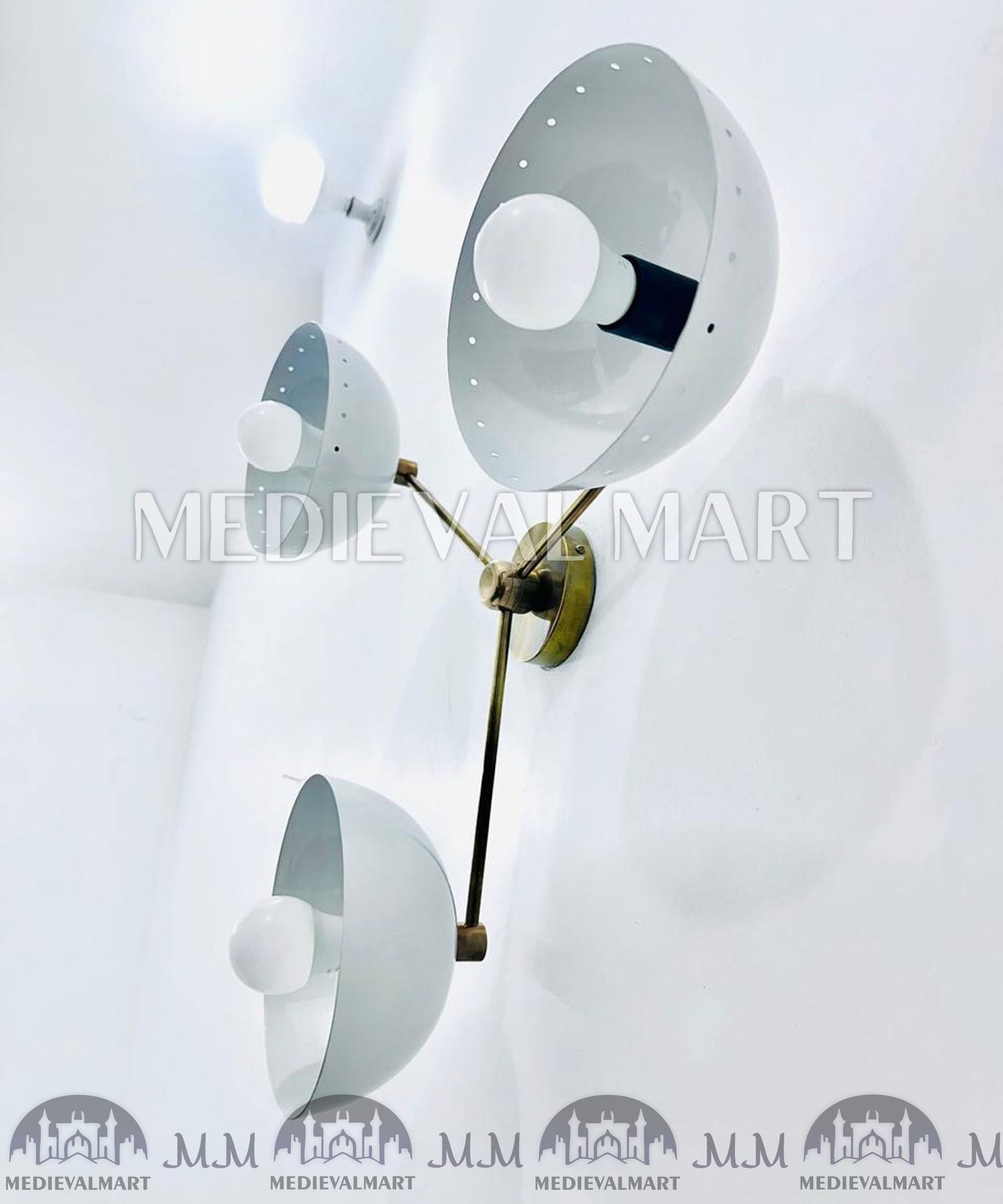 MEDIEVALMART Handmade Brass Sputnik Wall Sconce: Mid-Century Modern Light Fixture