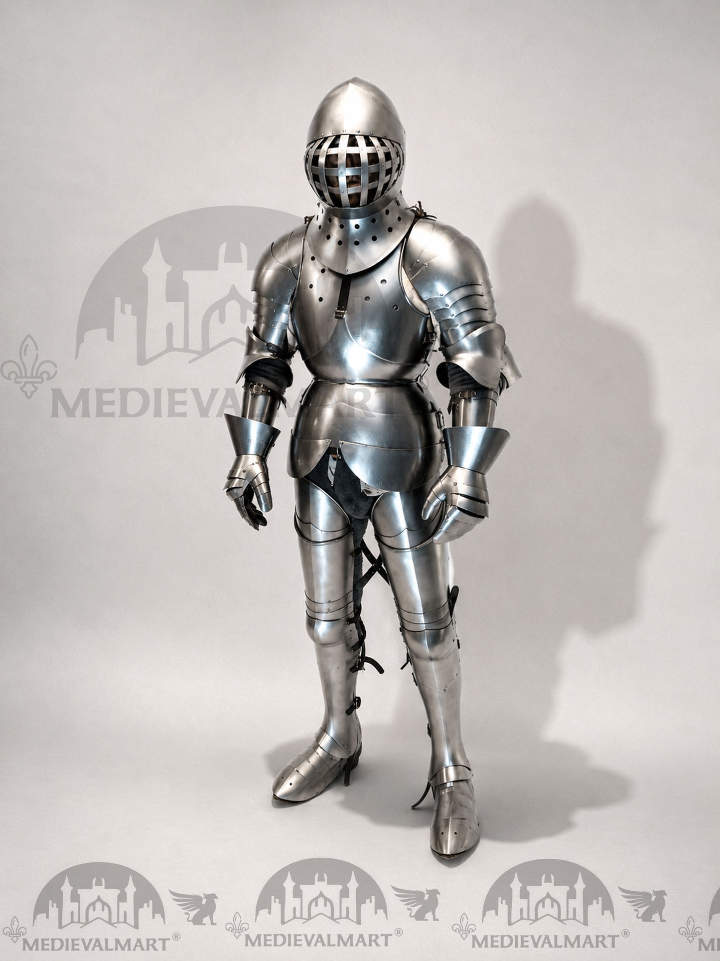 MEDIEVALMART 1400s Medieval Tournament Knight Parade High Gothic Plate Armor W/H Kolbenturnier Bacinet