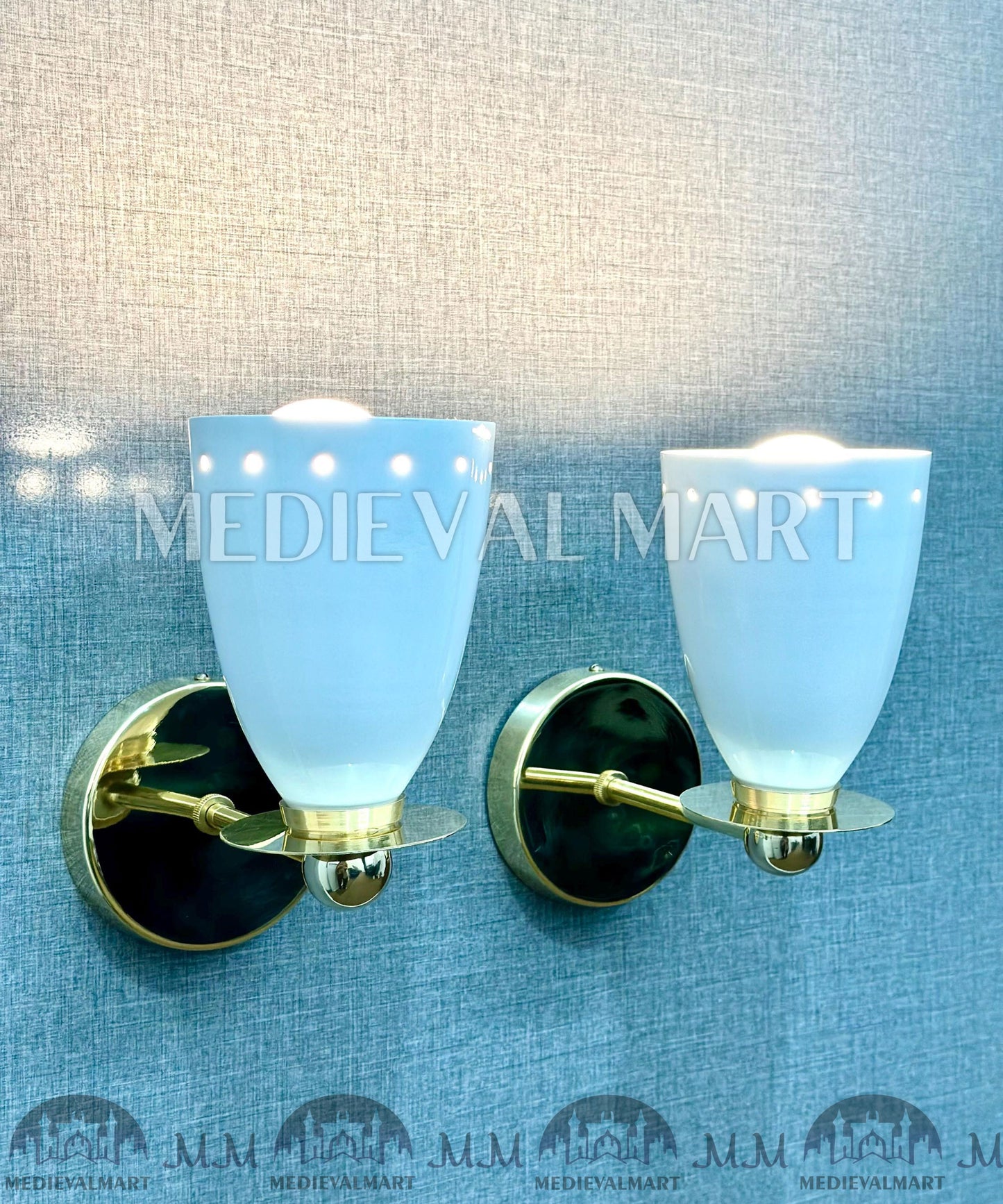 MEDIEVALMART Handmade Brass Wall Sconce: Modern Italian Lighting Fixture