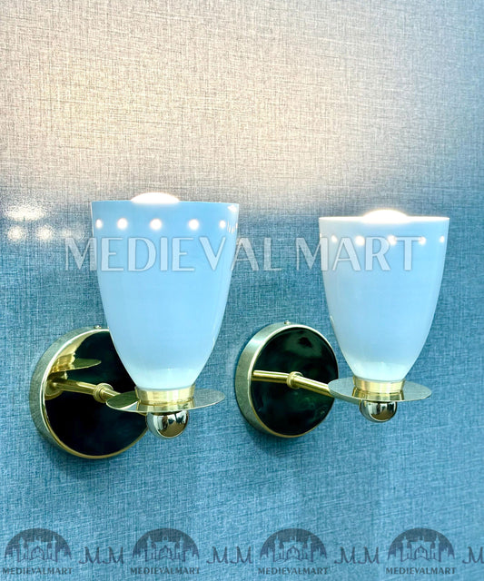 MEDIEVALMART Handmade Brass Wall Sconce: Modern Italian Lighting Fixture