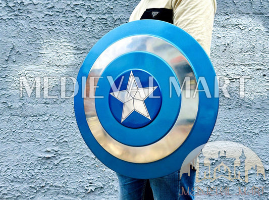 MEDIEVALMART Marvel Legend Captain America Shield Blue Finish Marvel Prop Replica