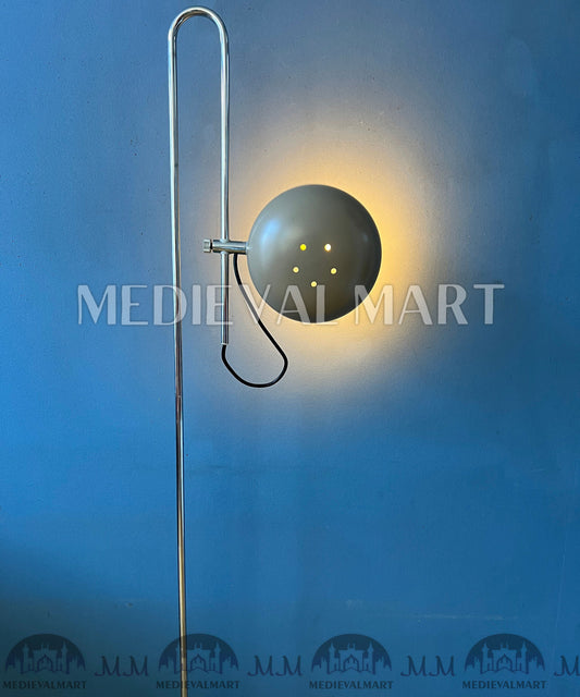 MEDIEVALMART 1950s Vintage Artiforte Beige Adjustable Floor Lamp
