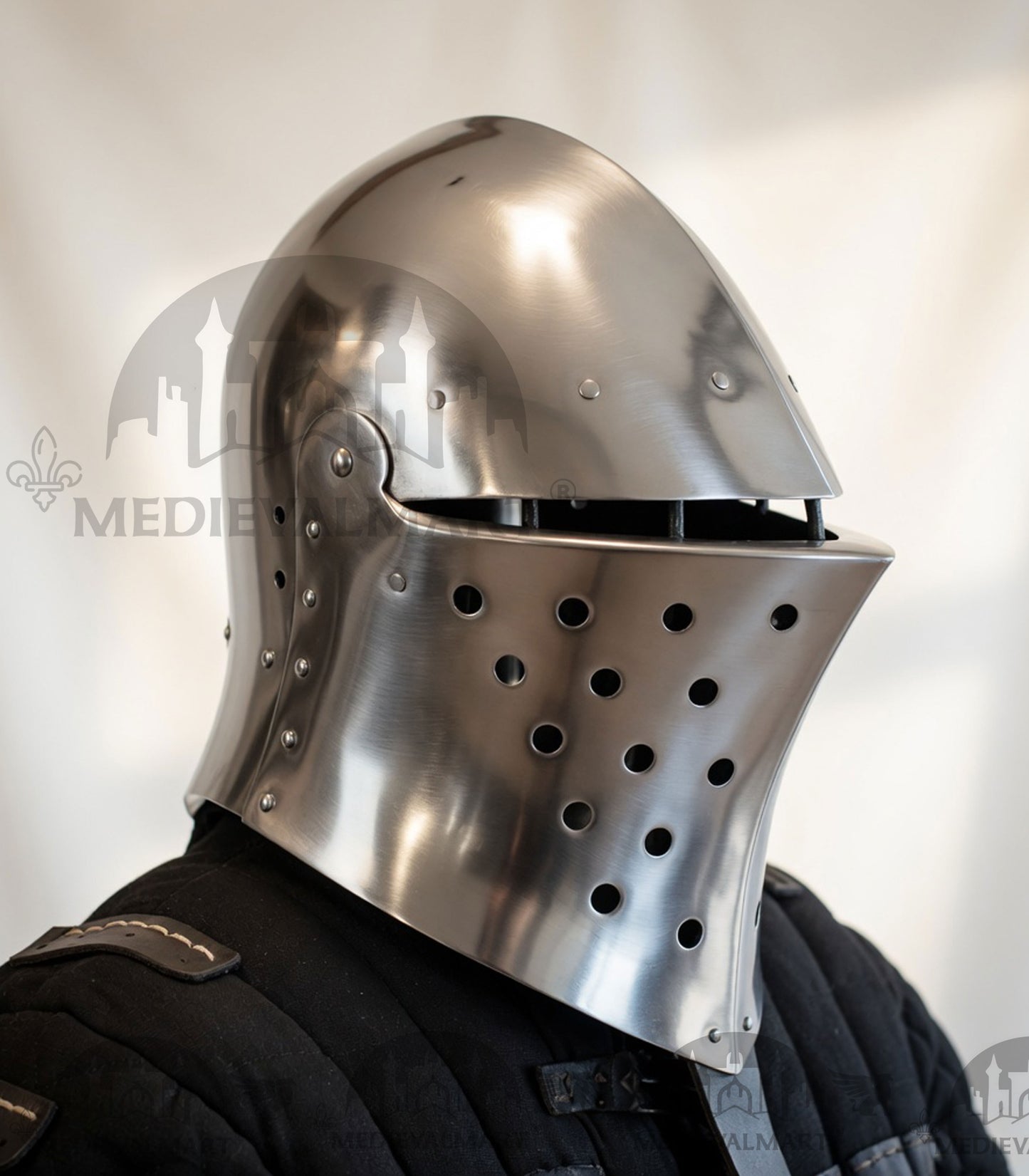 MEDIEVALMART 14th-Century Gothic European knight Modern Fighting Samson Helmet for IMCF