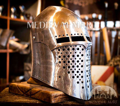 MEDIEVALMART Medieval Forged Steel Alexander (ROA 1332) Full Size War Helmet
