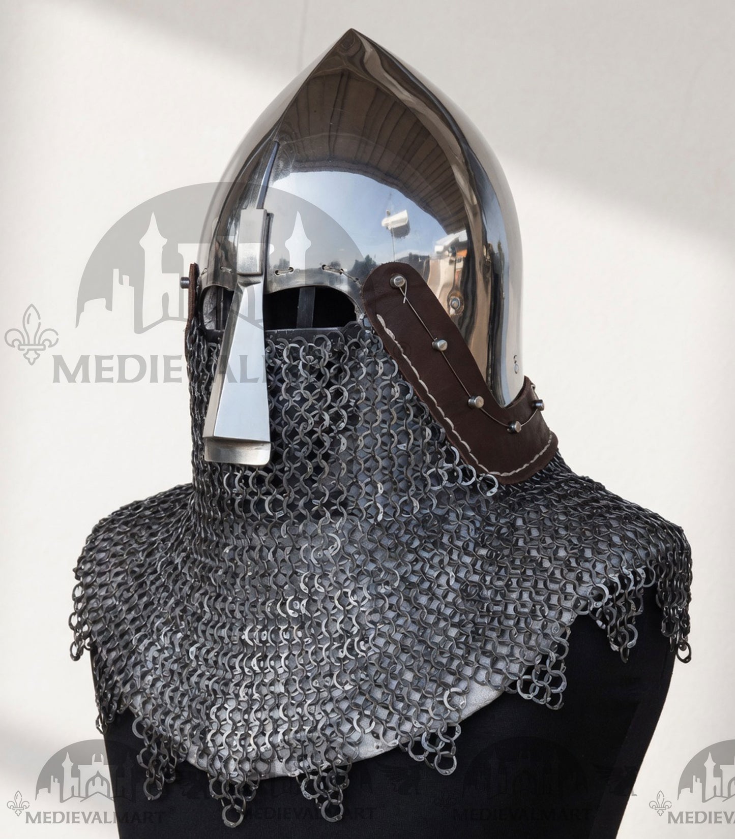MEDIEVALMART IX Century European Nasal Bascinet Helmet for HMB; SCA; Buhurt