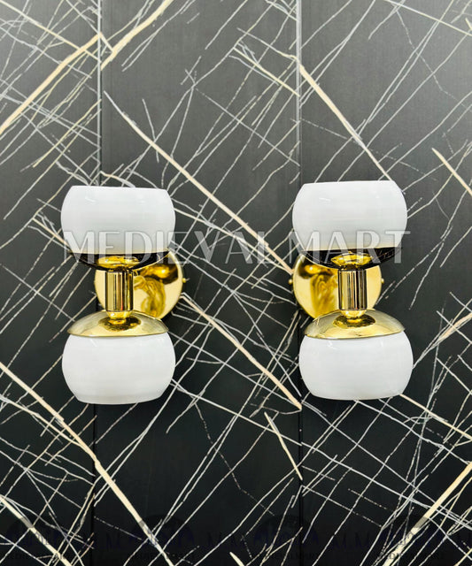 MEDIEVALMART Handcrafted Custom Brass Royal Wall Sconce: Mid-Century Modern Lighting