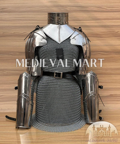 MEDIEVALMART (Solmara Knightward) Women’s Armor  W/H (Blazing Fury) Chainmail + Arms Armor