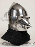 MEDIEVALMART Medieval Pig-Face Bascinet Helmet / Medieval Milan hound skull Bascinet helmet / Reenactment Helmet