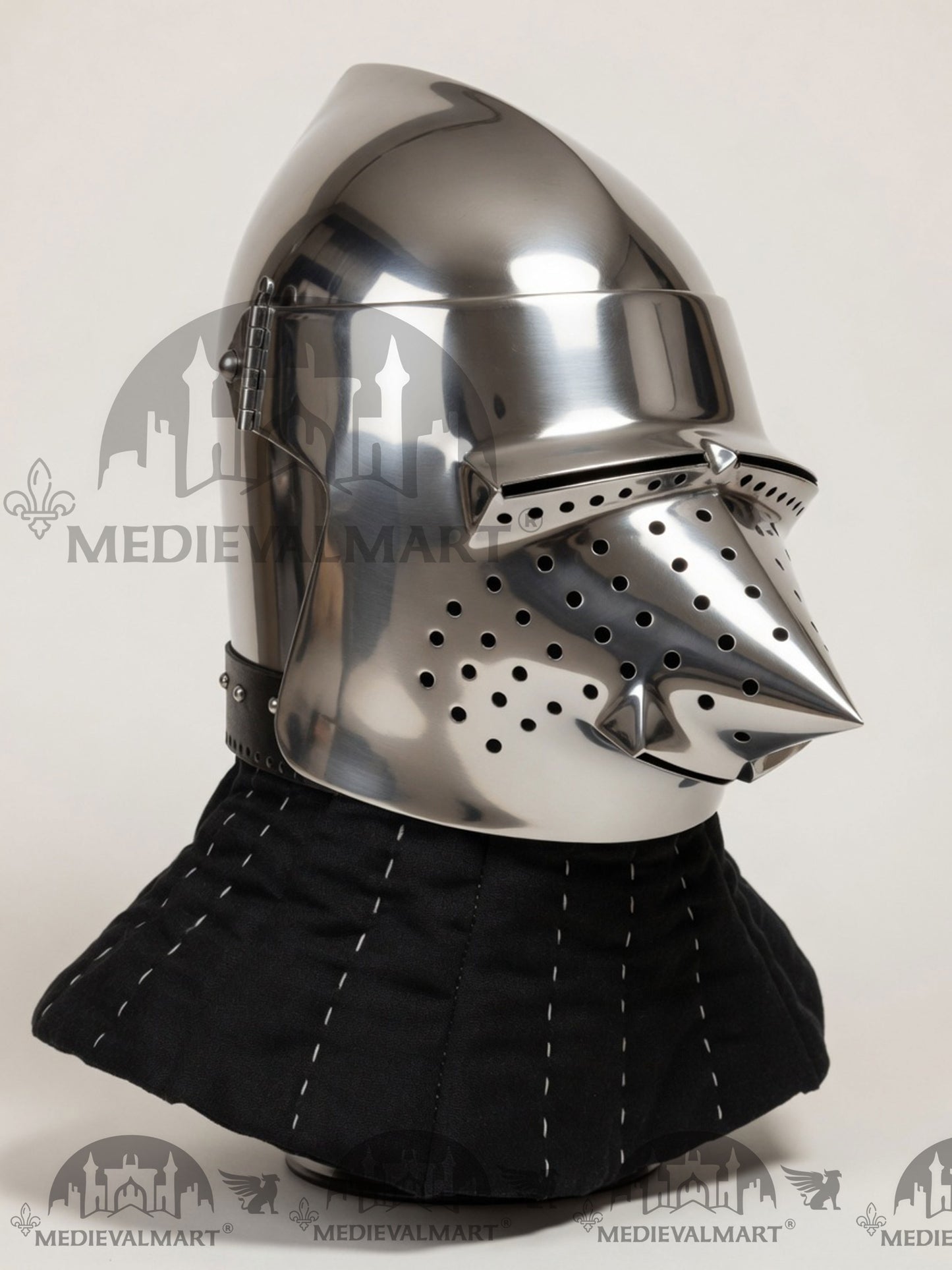 MEDIEVALMART Medieval Pig-Face Bascinet Helmet / Medieval Milan hound skull Bascinet helmet / Reenactment Helmet