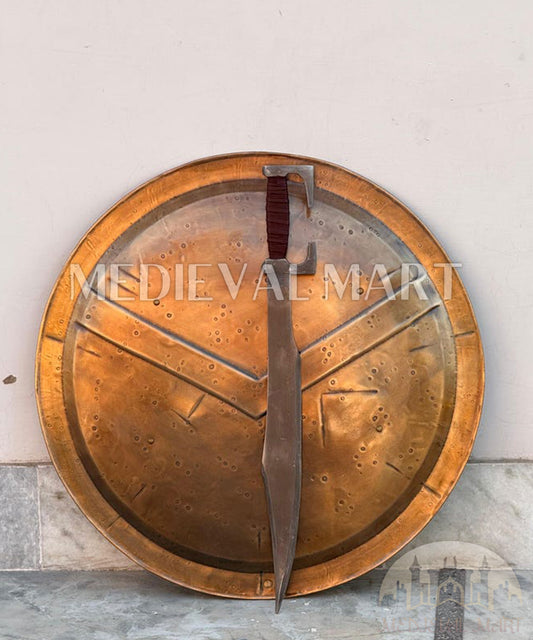 MEDIEVALMART "300 Movie" Spartan Round Shield W/H King Leonidas Sword - GIft for Halloween Day