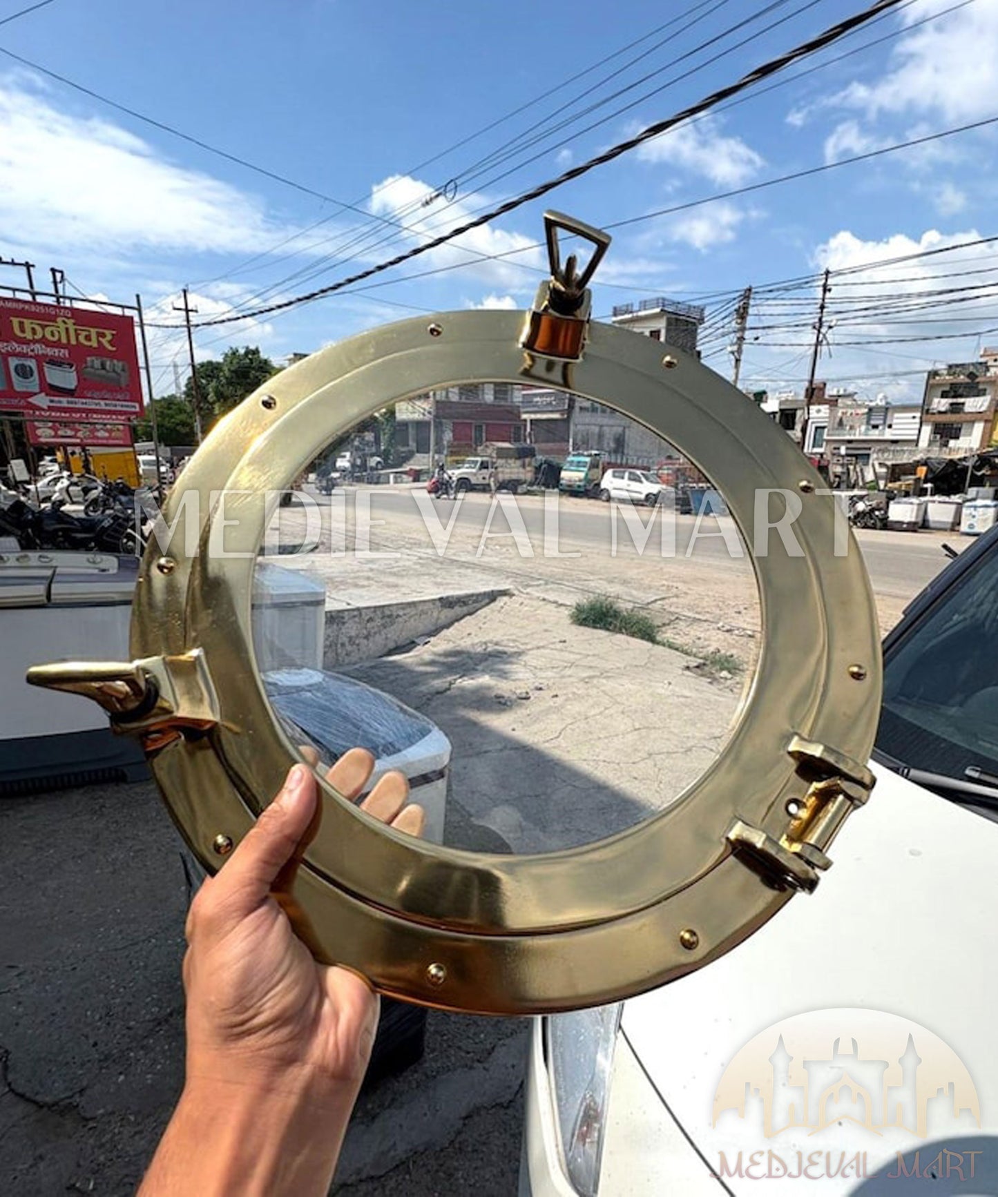 MEDIEVALMART Antique Braas Finish Maritime Ship Porthole