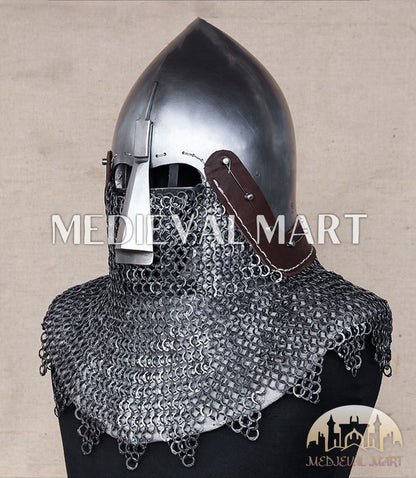 MEDIEVALMART IX Century European Nasal Bascinet Helmet for HMB; SCA; Buhurt