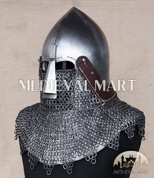 MEDIEVALMART IX Century European Nasal Bascinet Helmet for HMB; SCA; Buhurt