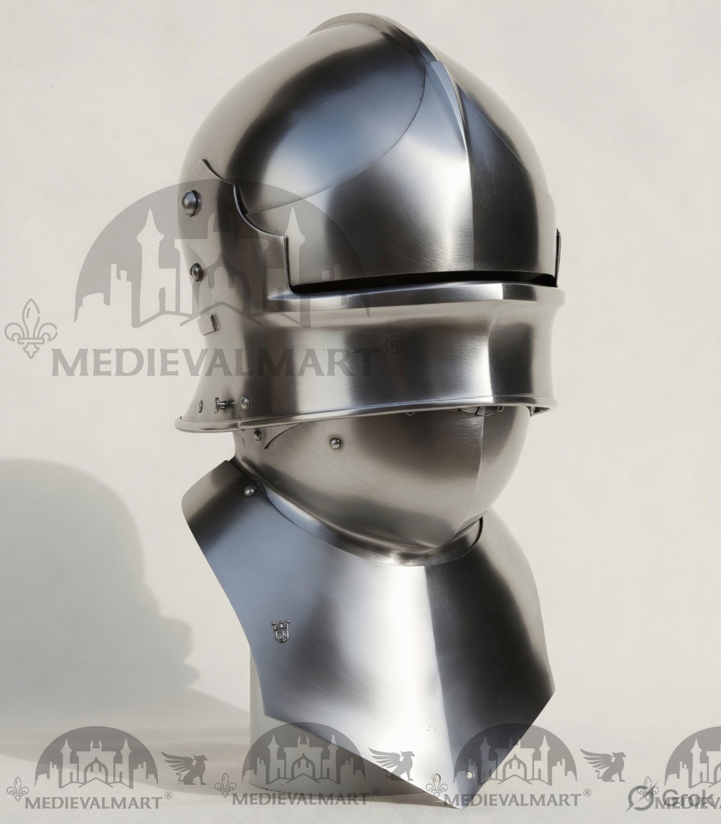 MEDIEVALMART Hungary Mid Century Medieval Gothic Celata War Helmet With Neck Armor