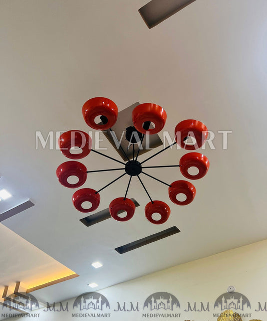 MEDIEVALMART Brass Sputnik Chandelier - 10 Arms Light Mid Century Beautifull Handcrafted Stilnovo Chandelier