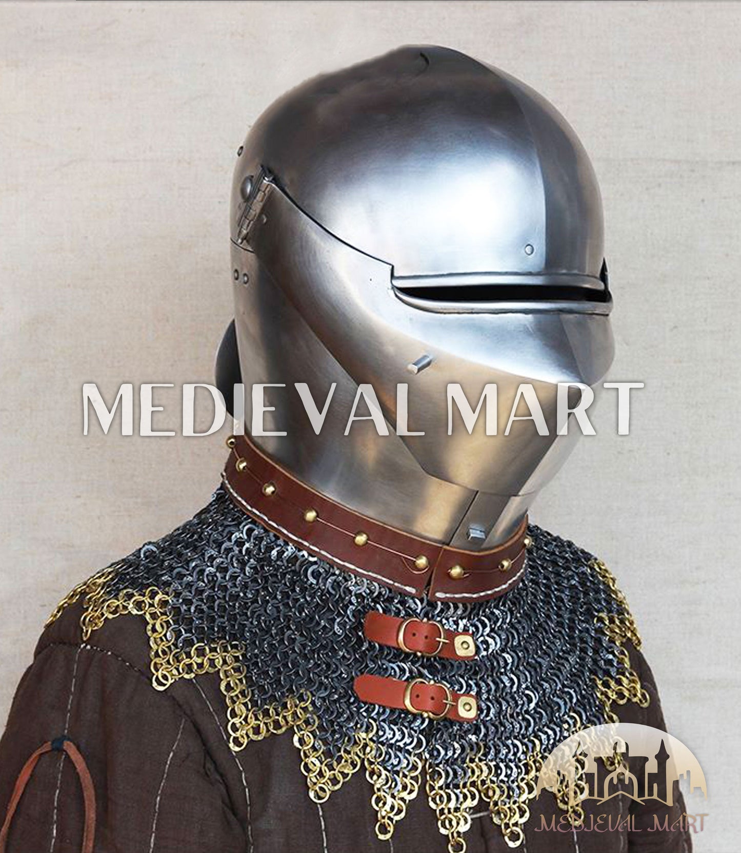 MEDIEVALMART XV Century Italian King Guard Houndskull Combat Bascinet Helmet