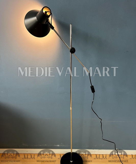 MEDIEVALMART Vintage Adjustable Black Floor Lamp in Style of Hoogervorst