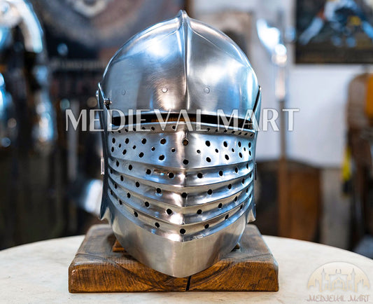 MEDIEVALMART XV Century Medieval North Italian face Sallet W/H Bellows Visored Late Helmet