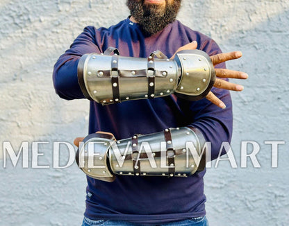 MEDIEVALMART Medieval Arm Witcher Steel Bracers Armor - LARP Armor