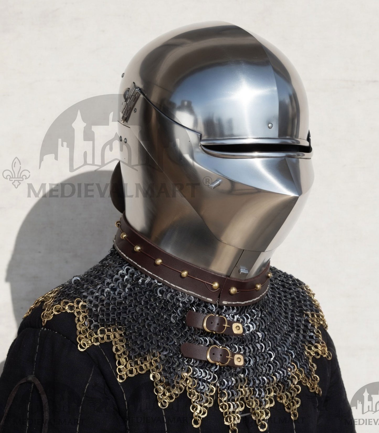 MEDIEVALMART XV Century Italian King Guard Houndskull Combat Bascinet Helmet