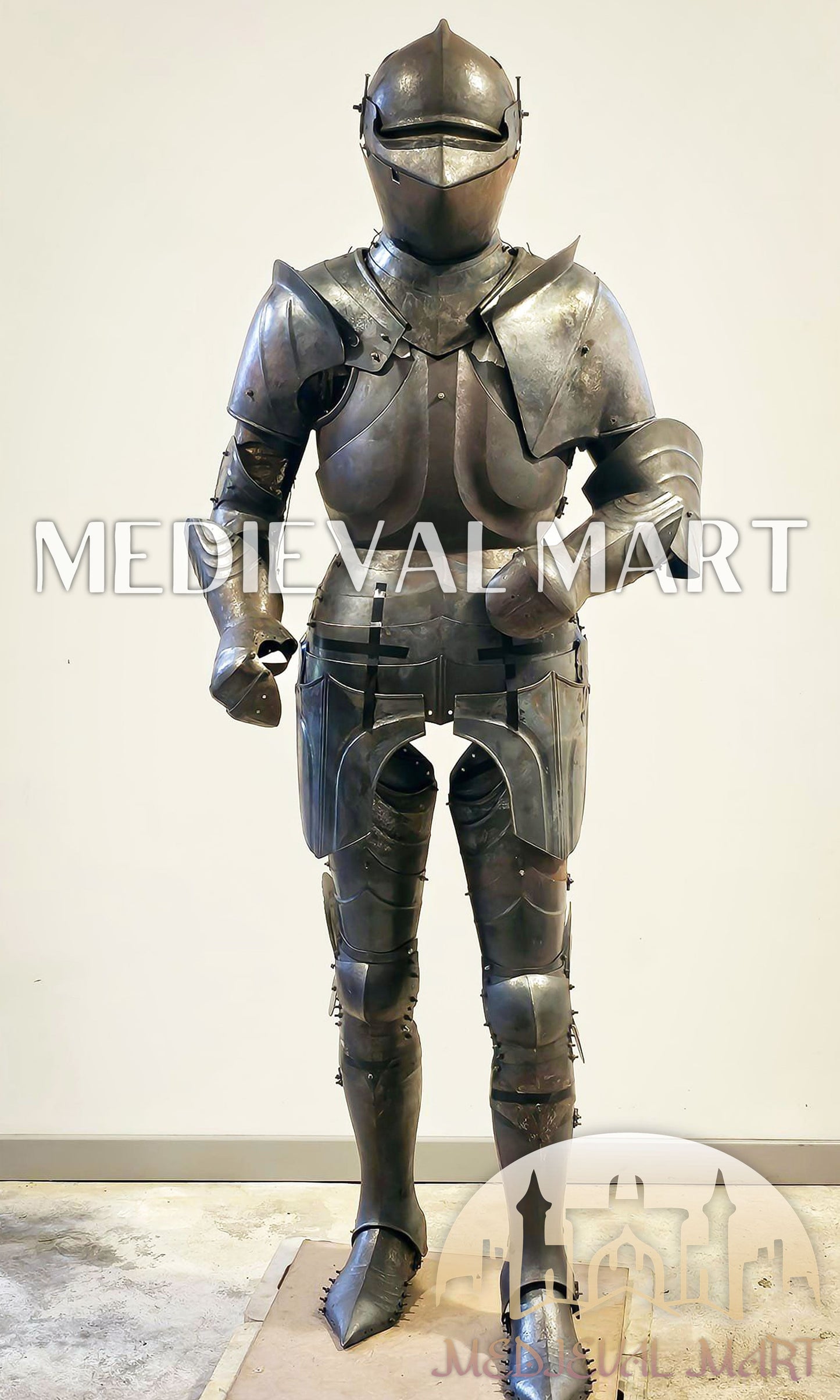 MEDIEVALMART 15th Century Medieval Knight Combat Full Body Armor W/O Polish for Antique Touch