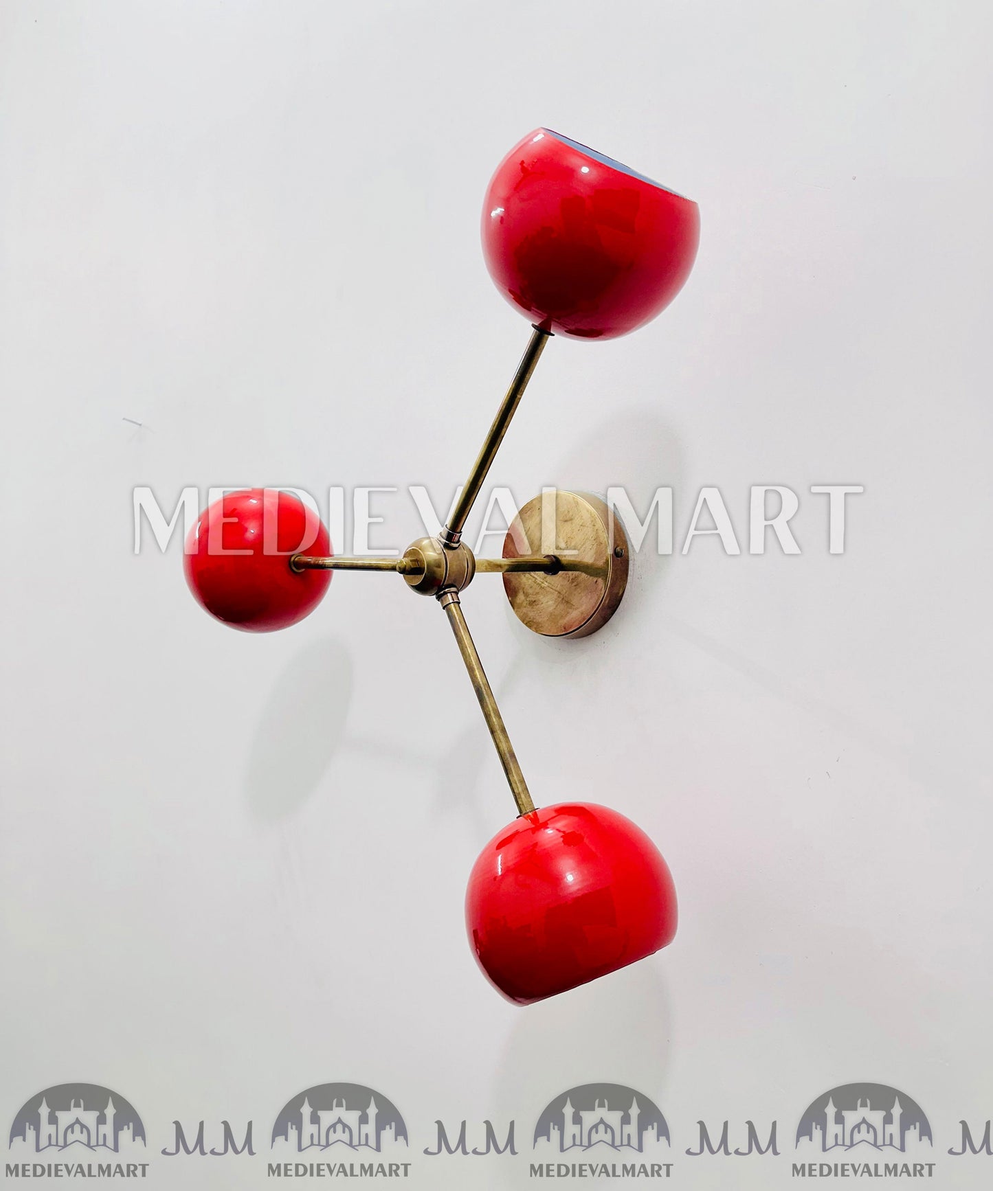 MEDIEVALMART Handmade Metal Brass Wall Sconce: Multicolour Triangle Lamp, Home Decor