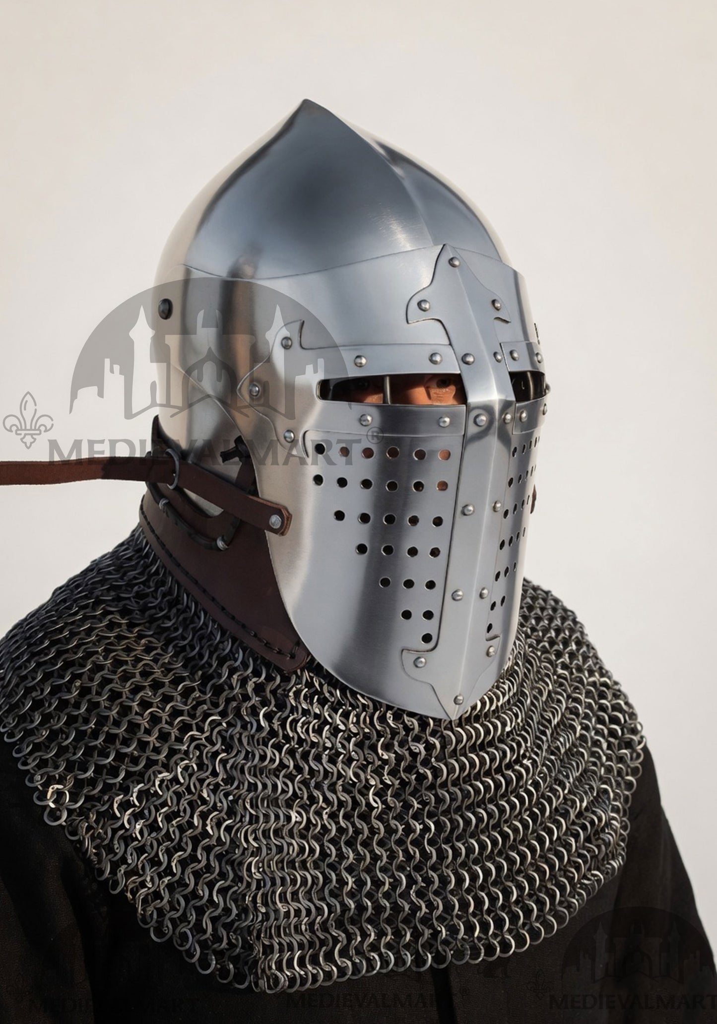 MEDIEVALMART 4th-Century Ancient Romance of Alexander Helmet with chainmail