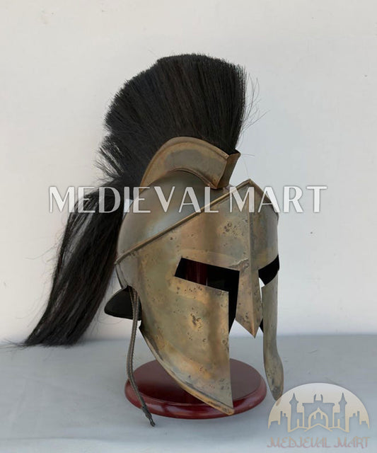MEDIEVALMART "300" Movie King of Spartan Leonidas Medieval Finish Helmet W/H Free Stand | 300 Props (Copy)
