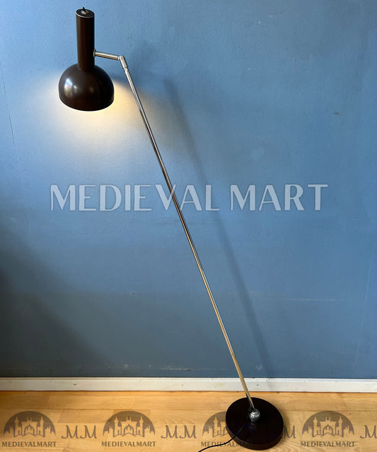 MEDIEVALMART Mid Century Vintage Hala Brown Ball Rotating Floor Lamp