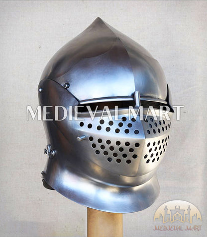 MEDIEVALMART European Gothic Sallet Helmet XV Century Christian Knighthood LARP; SCA