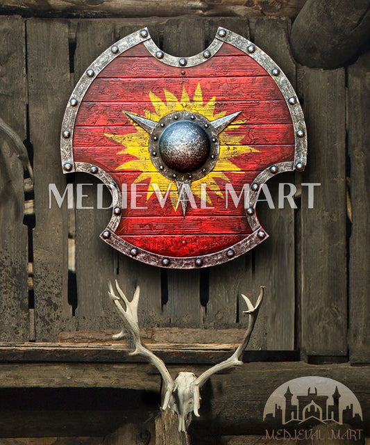 MEDIEVALMART Viking's Valhalla Valkyrie Female Warrior  Battleworn Viking Wooden Shield | Gifts For Dad