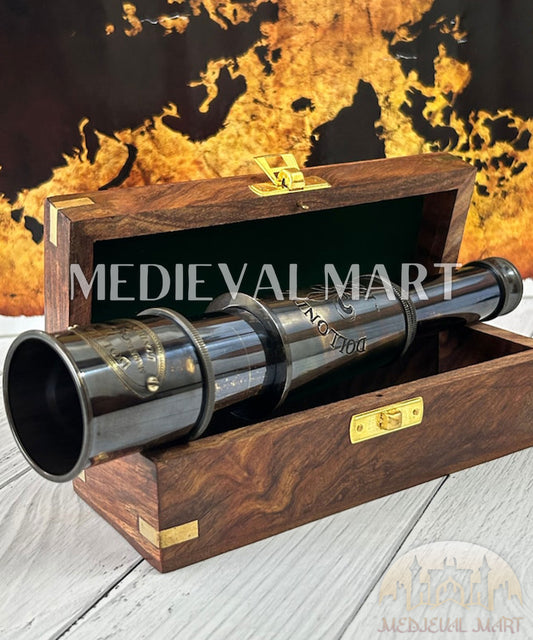 MEDIEVALMART Nautical Brass Spyglass Telescope Sailors & Steampunk Collectors Maritime Decor