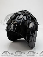 MEDIEVALMART Medieval Historical Scaled Skull Cap Helmet, Polish Black Polished Helmet / Best for Reenactment