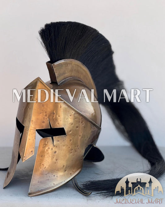 MEDIEVALMART 300 Spartan King Leonidas Helmet W/H Free Stand | 300 Props