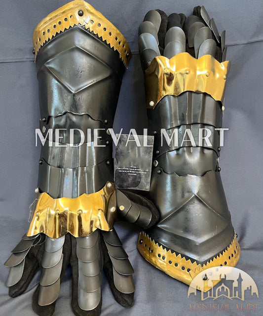 MEDIEVALMART LOTR Medieval Dark Wolf Fantasy Witcher Gauntlet - Cosplay Gloves Armor