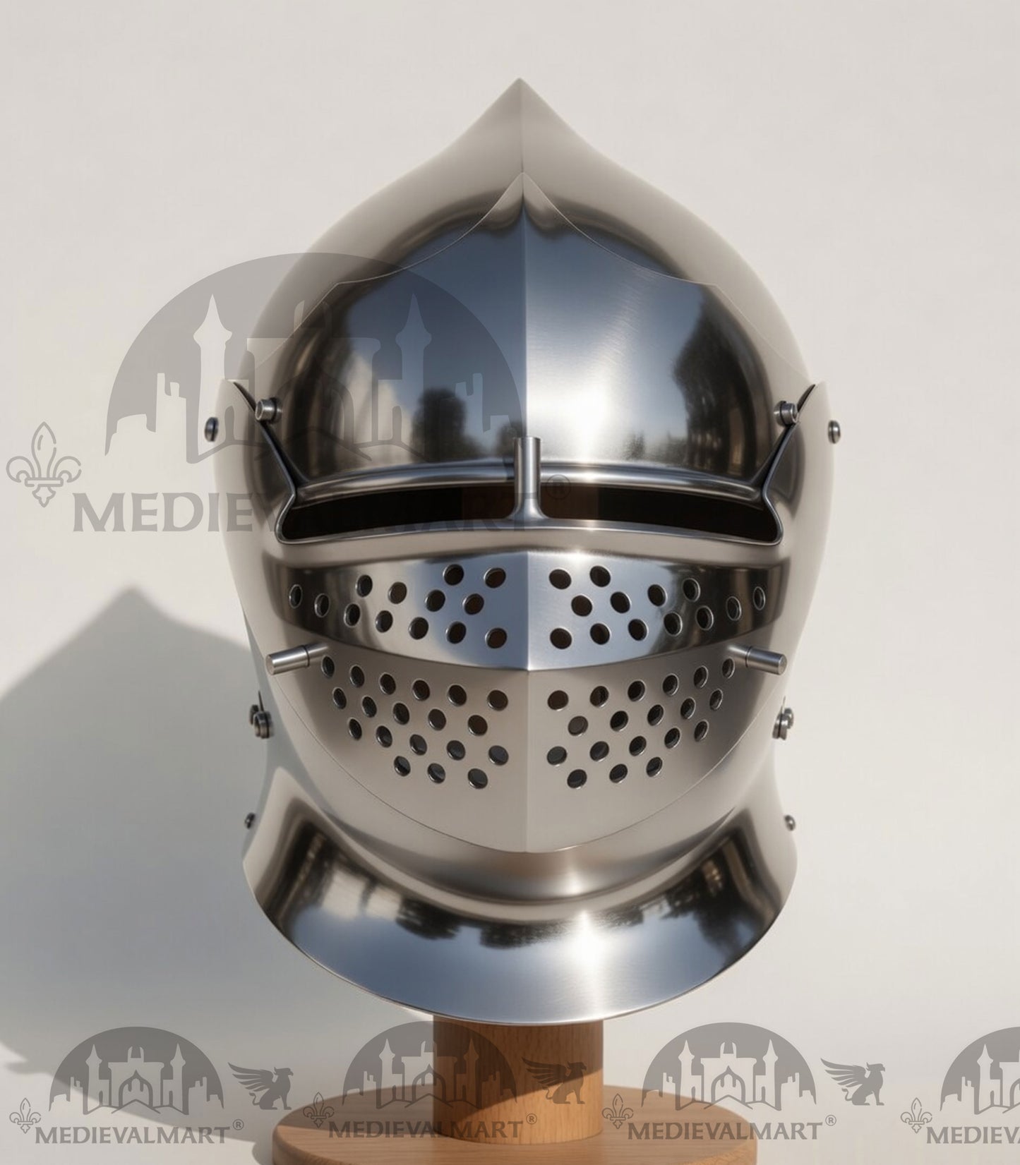 MEDIEVALMART 15th Century Medieval Steel Italian Milan Armet European Knight Celata Head Protection for Reenactment