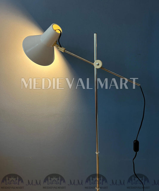 MEDIEVALMART Vintage White Mid Century Adjustable Floor Lamp