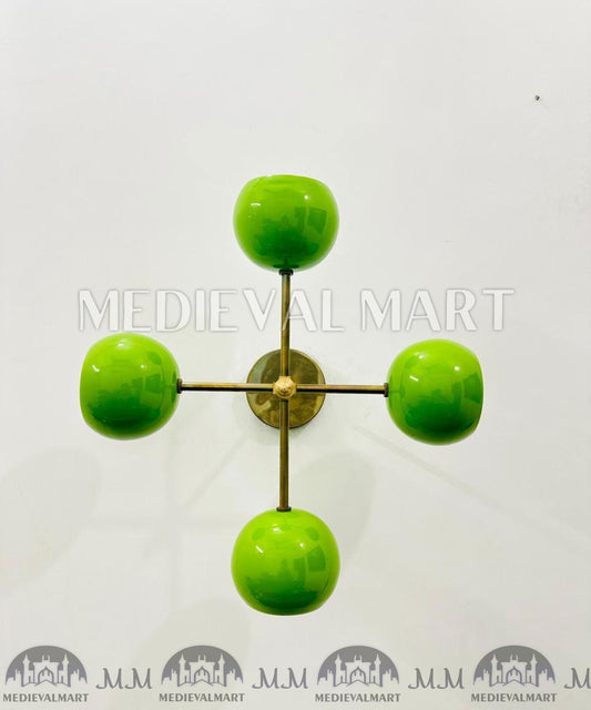 MEDIEVALMART Antique Brass 4-Light Chandelier: Swing Arm Wall Sconce