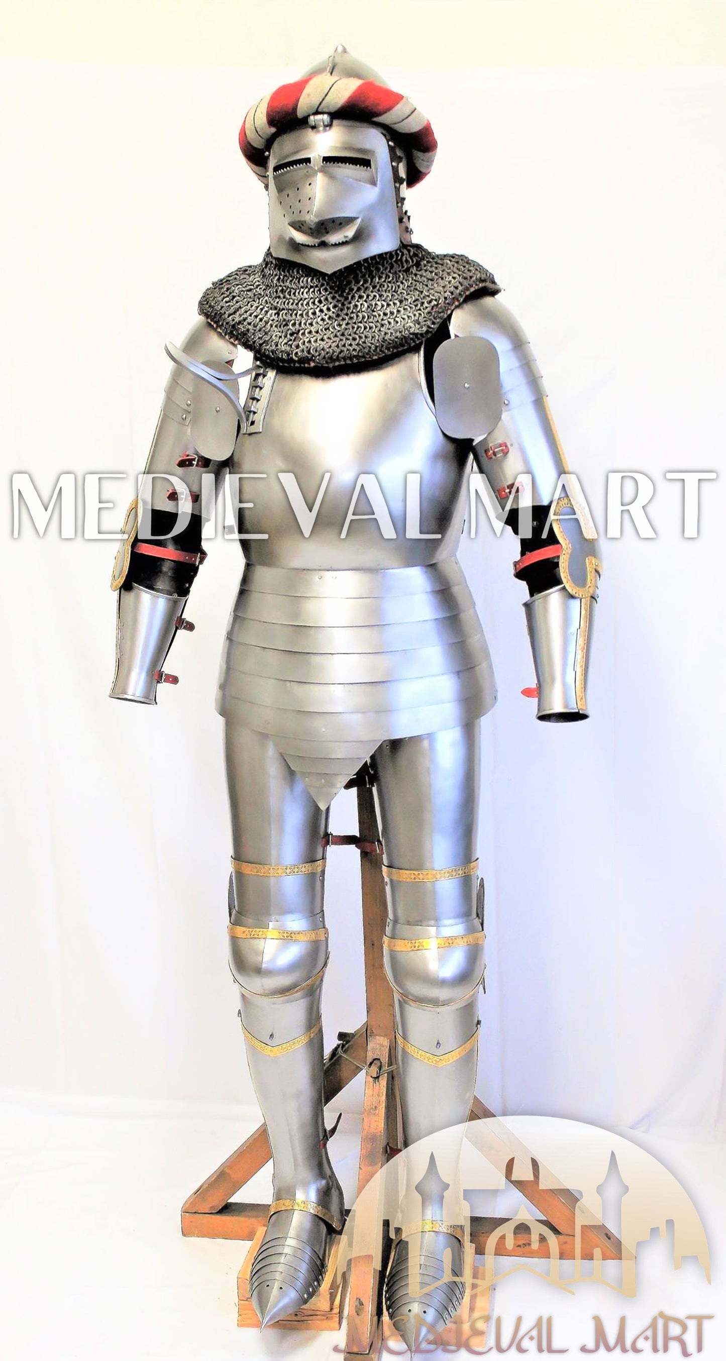 MEDIEVALMART Francis Authentic Medieval Full set of Armor W/H Hundshughel Bacient