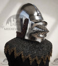 MEDIEVALMART XIV Century Medieval Houndskull "Lorenzo" Bascinet Visor Helmet HMB; IMCF