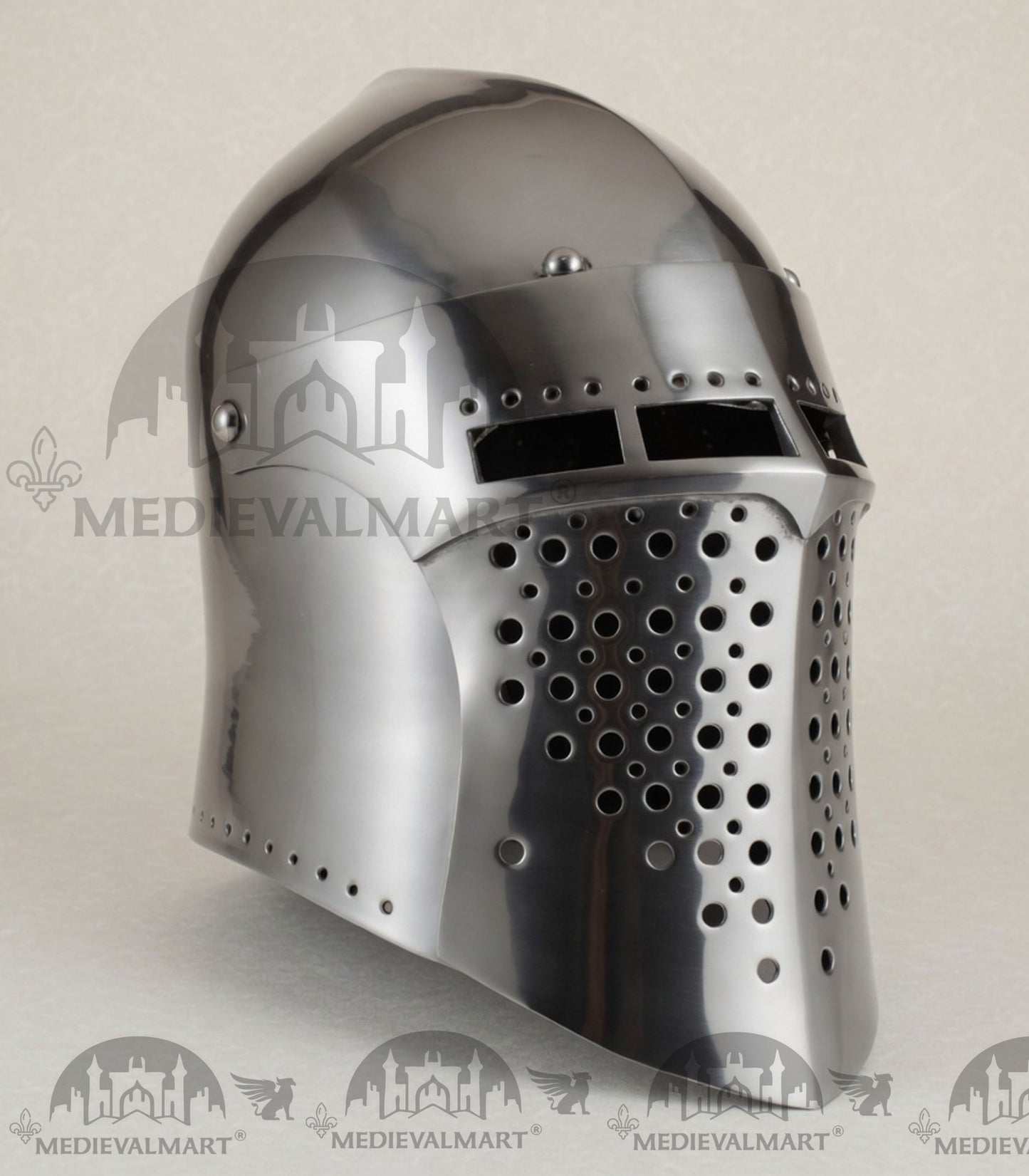 MEDIEVALMART Medieval Forged Steel Alexander (ROA 1332) Full Size War Helmet