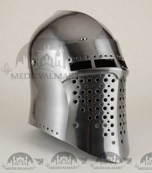 MEDIEVALMART Casque de Guerre en Acier Forgé Alexander (ROA 1332) Taille Réelle
