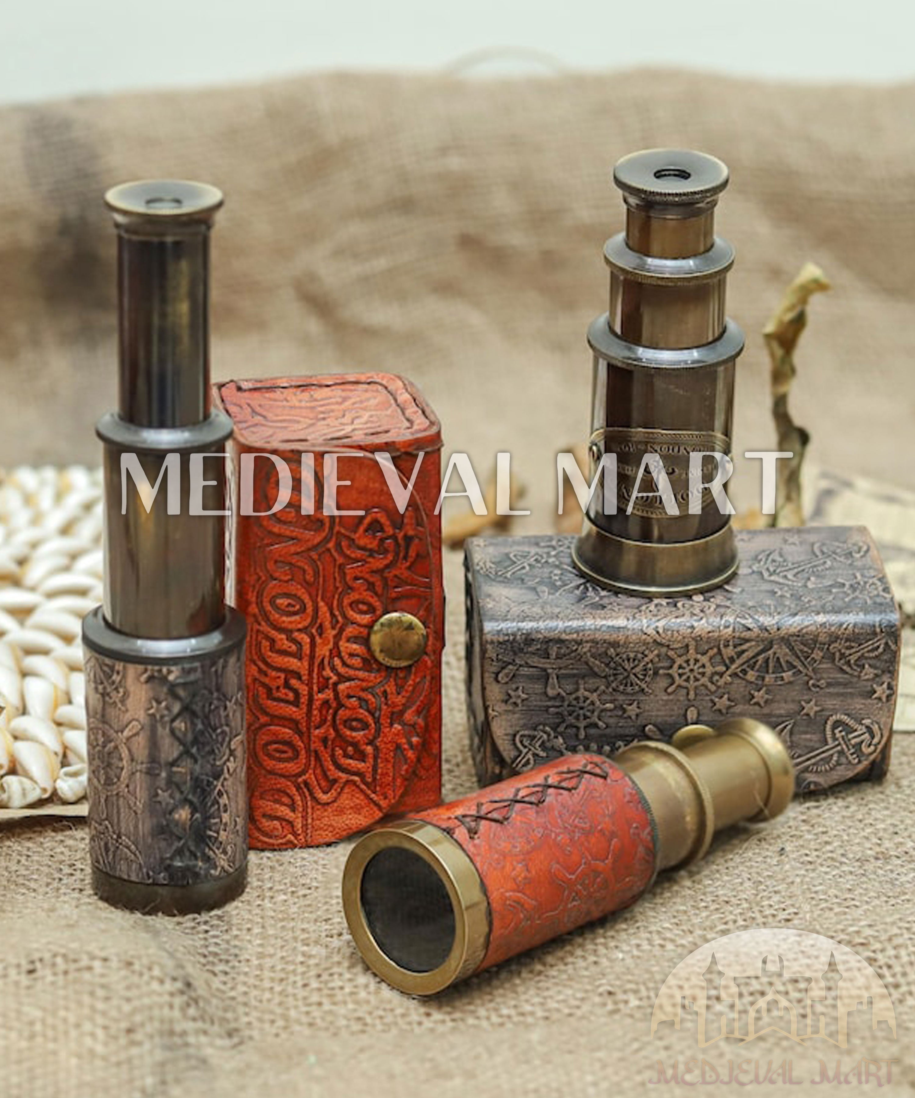 MEDIEVALMART Handmade Decorative 6-Inch Reflector Telescope: Rustic Nautical Decor Gift for Mom